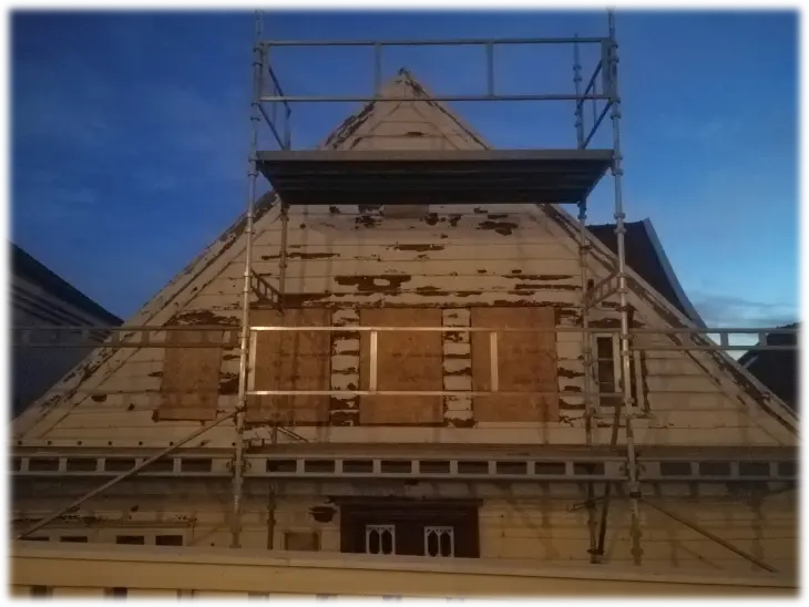 Hus ved Soragåde under renovering, Skudeneshavn.